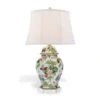 Flora & Lily Pad Hexagonal Porcelain Table Lamp