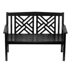 Fretwork Outdoor Wooden Bench