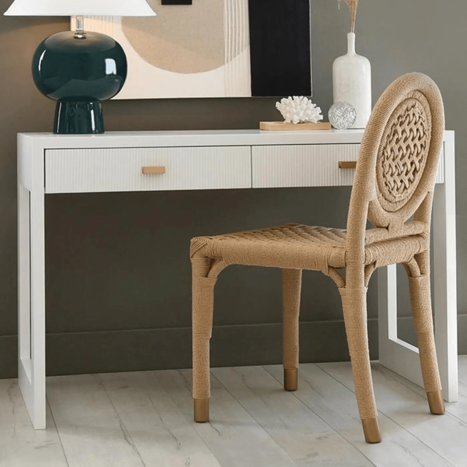 Gentry Round Back Rattan Wrapped Dining Chair 2 Gentry Round Back Rattan Wrapped Dining Chair - Image 2