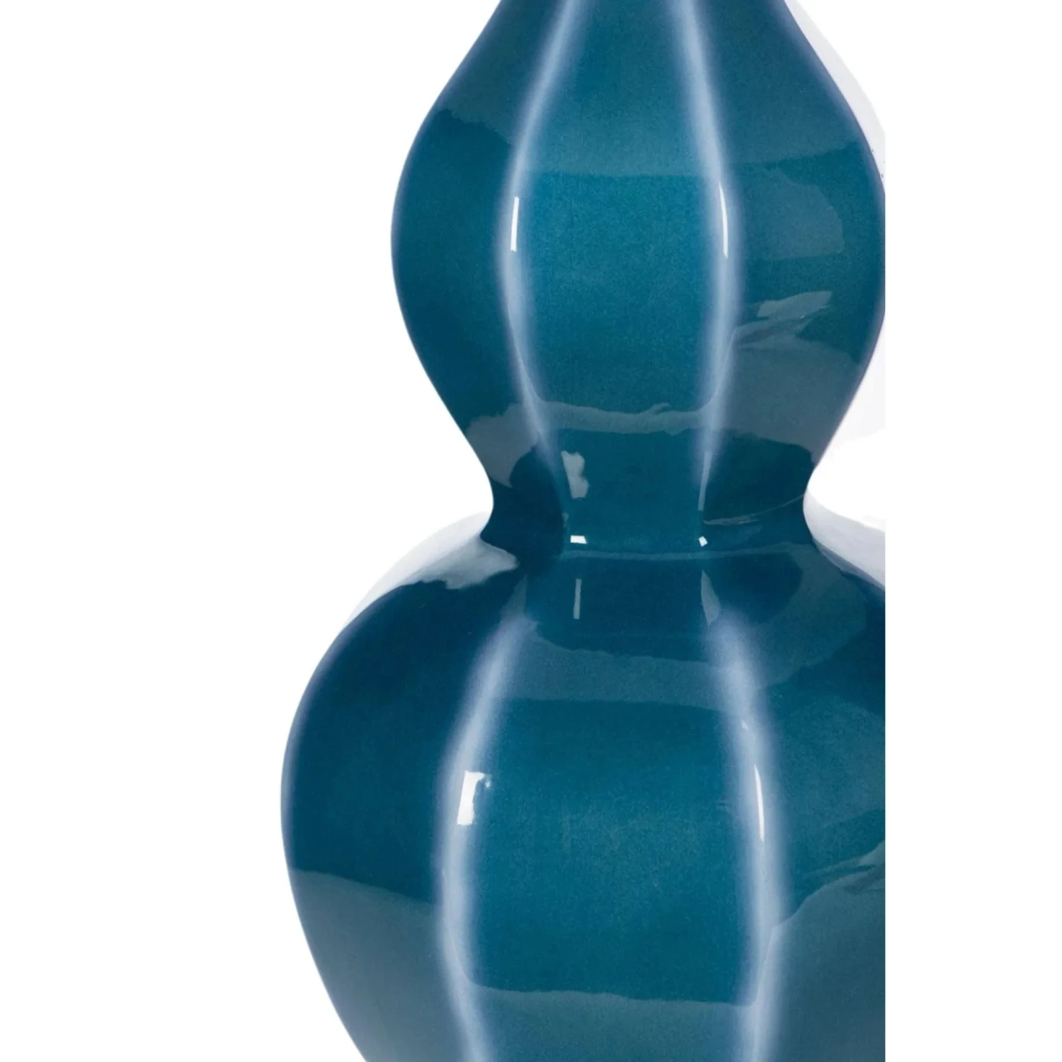 Geometric Teal Ceramic Table Lamp With Hexagonal Body And Gold Base 2 Geometric Teal Ceramic Table Lamp With Hexagonal Body And Gold Base - Image 2