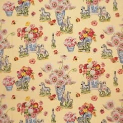 Gillian S Zebras Cream Linen And Cotton Print Fabric