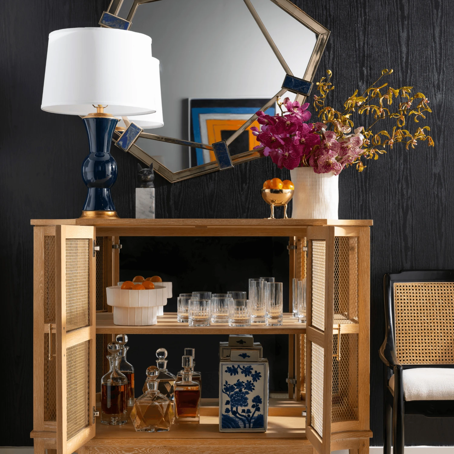 Glossy Navy Blue Tao Lamp Base 2 Glossy Navy Blue Tao Lamp Base - Image 2