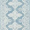 Granada Pale Blue Hand Tufted Floral Design Wool Rug, Available In A Variety Of Sizes