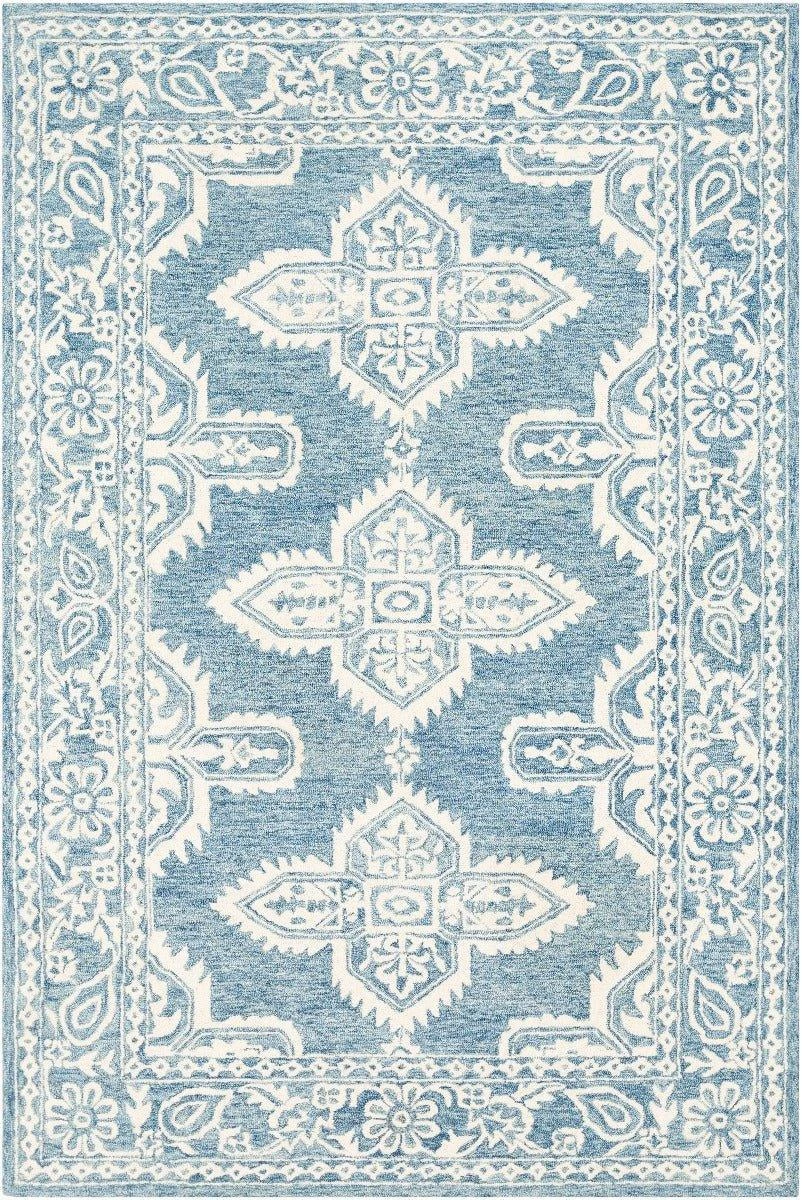 Granada Pale Blue Hand Tufted Floral Design Wool Rug, Available In A Variety Of Sizes 1 Granada Pale Blue Hand Tufted Floral Design Wool Rug, Available In A Variety Of Sizes