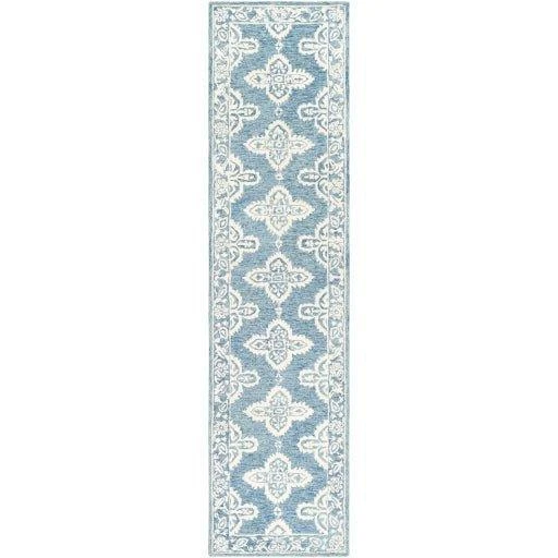 Granada Pale Blue Hand Tufted Floral Design Wool Rug, Available In A Variety Of Sizes 2 Granada Pale Blue Hand Tufted Floral Design Wool Rug, Available In A Variety Of Sizes - Image 2