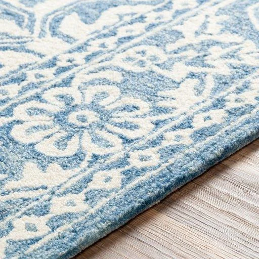 Granada Pale Blue Hand Tufted Floral Design Wool Rug, Available In A Variety Of Sizes 7 Granada Pale Blue Hand Tufted Floral Design Wool Rug, Available In A Variety Of Sizes - Image 7