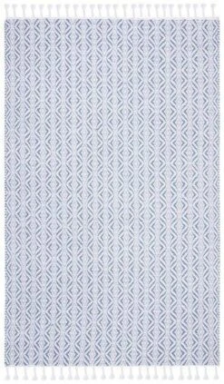Safavieh Gray Blue Hand Loomed Fringed Area Rug