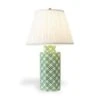 Green & Ivory Bamboo Trellis Porcelain Hexagonal Table Lamp