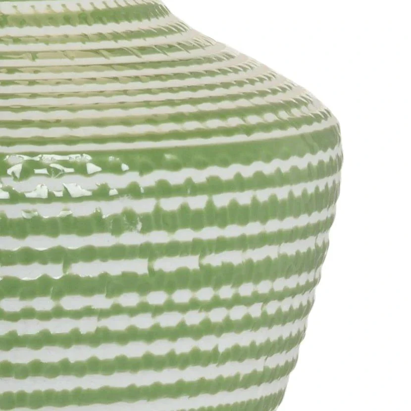 Green And White Classic Textured Ceramic Table Lamp With Polished Brass Accents And Silk Shade 4 Green And White Classic Textured Ceramic Table Lamp With Polished Brass Accents And Silk Shade - Image 4