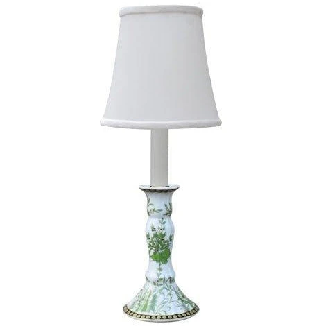 Green And White Floral Porcelain Mini Candle Stand Lamp 1 Green And White Floral Porcelain Mini Candle Stand Lamp