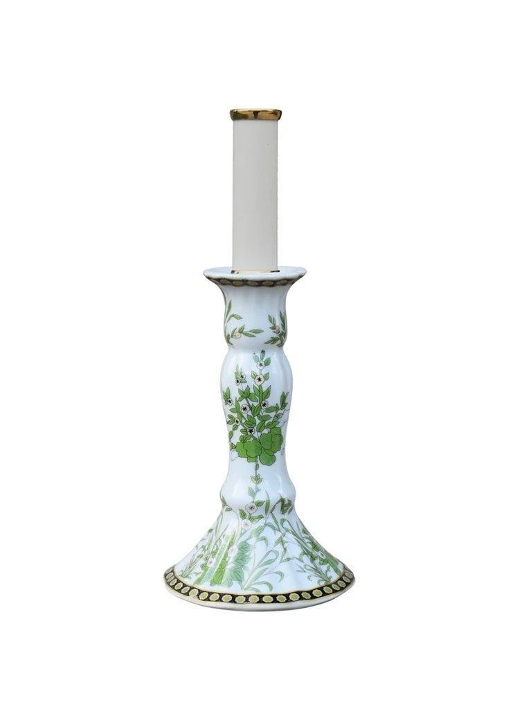 Green And White Floral Porcelain Mini Candle Stand Lamp 2 Green And White Floral Porcelain Mini Candle Stand Lamp - Image 2