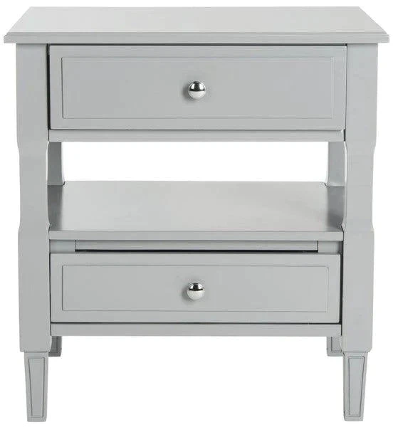 Safavieh Grey Two Drawer Nightstand 1 Safavieh Grey Two Drawer Nightstand