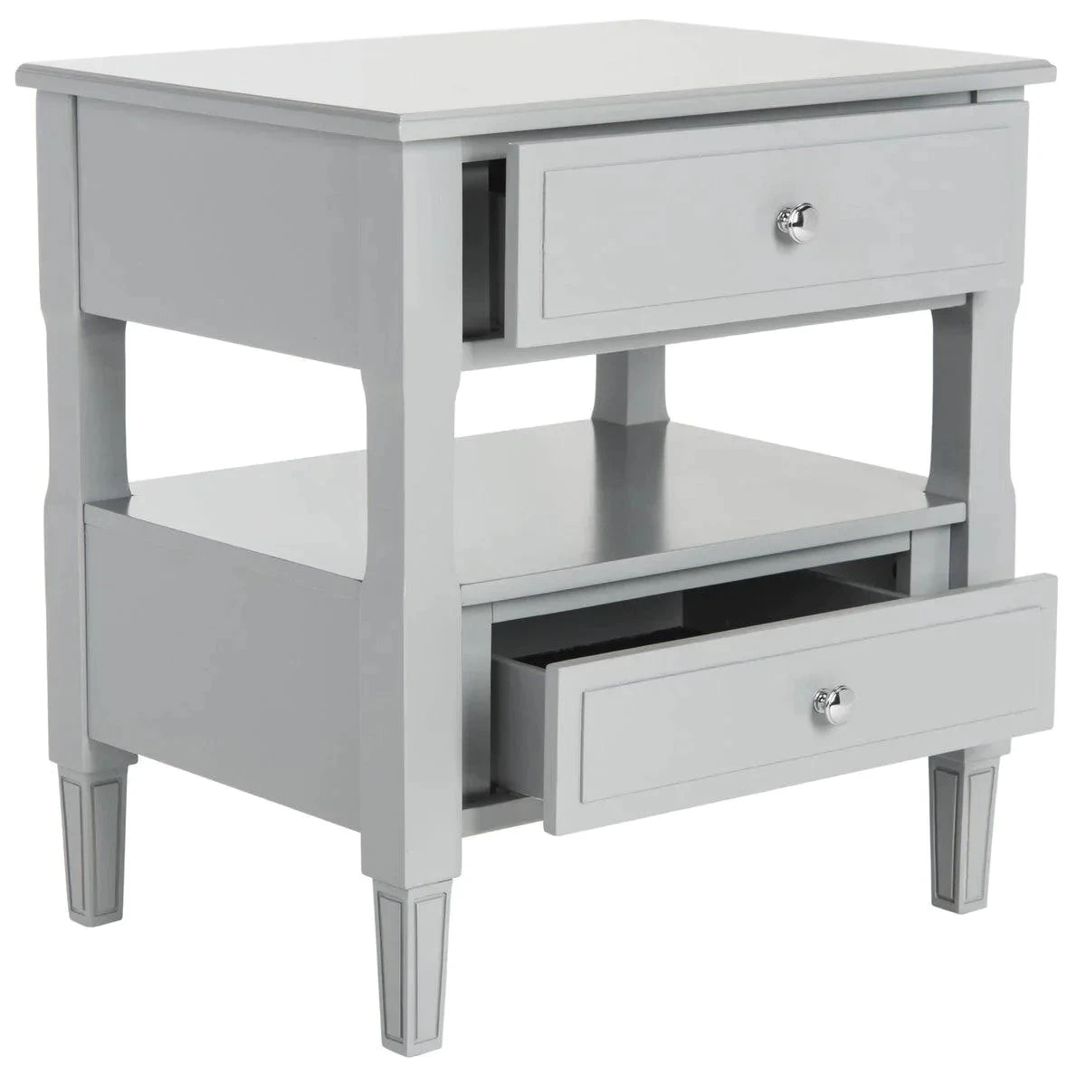 Safavieh Grey Two Drawer Nightstand 2 Safavieh Grey Two Drawer Nightstand - Image 2