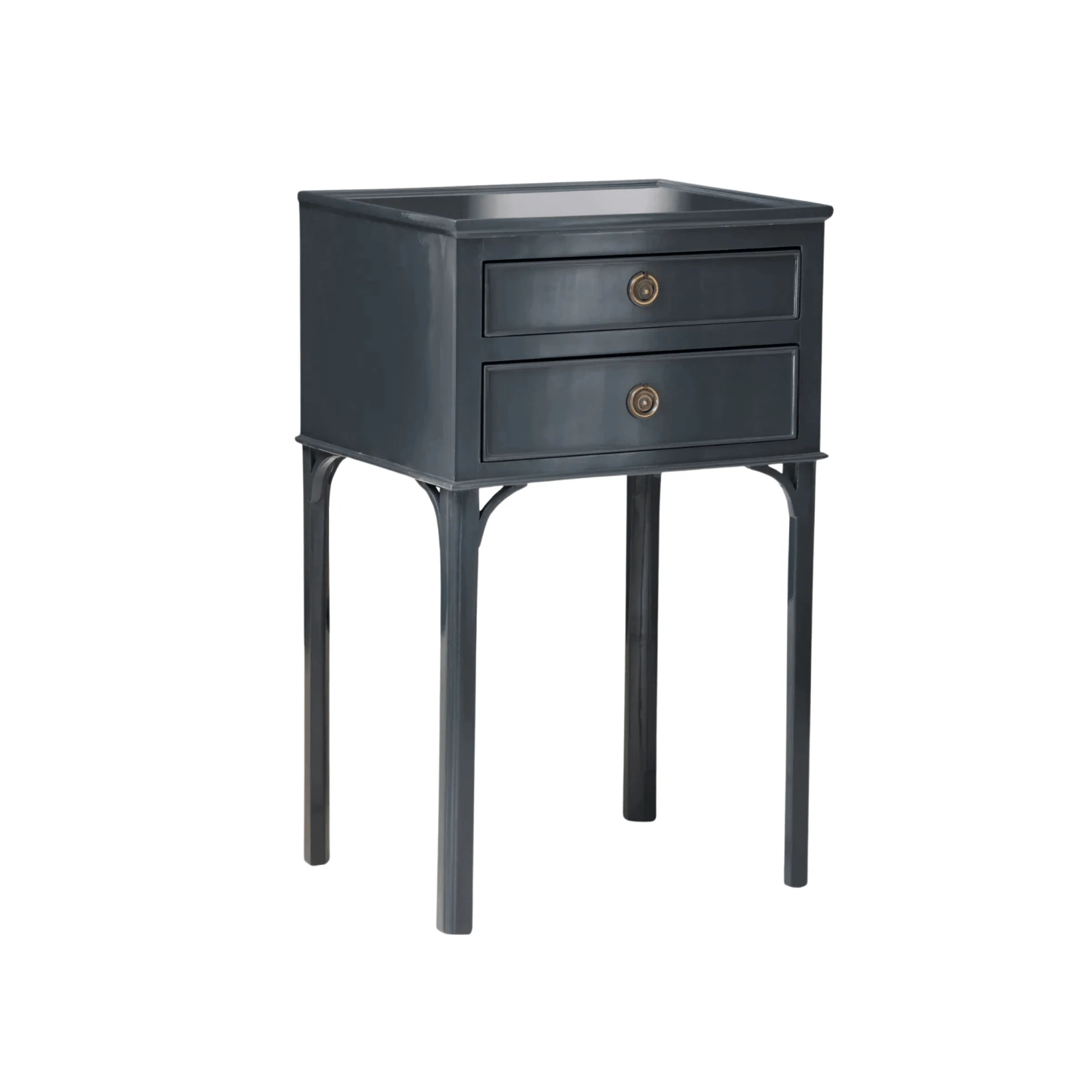 Hand Carved Two Drawer Teak Bedside Table - Available In Multiple Finishes 4 Hand Carved Two Drawer Teak Bedside Table - Available In Multiple Finishes - Image 4