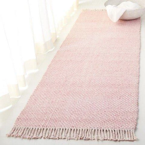 Safavieh Hand Loomed Pink Wool Area Rug 7 Safavieh Hand Loomed Pink Wool Area Rug - Image 7