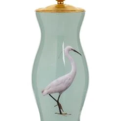 Handmade Glass Egret Design Decoupage Lamp In Green 11 Handmade Glass Egret Design Decoupage Lamp In Green -Famous Furniture Store handmade glass egret design decoupage lamp in green table lamps the well appointed house 3