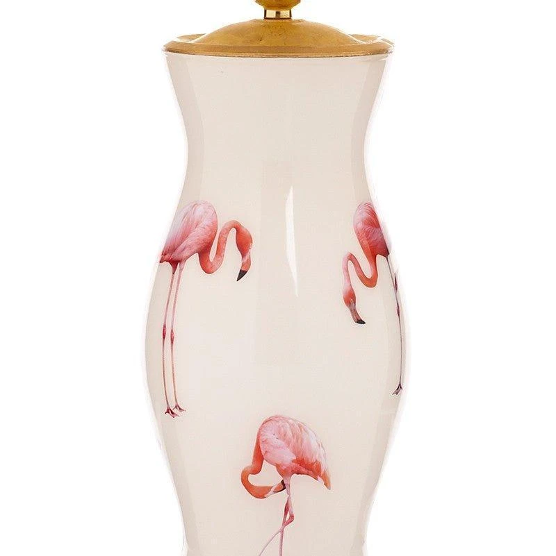Handmade Glass Pink Flamingo Design Decoupage Lamp 3 Handmade Glass Pink Flamingo Design Decoupage Lamp - Image 3