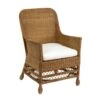 Harvested Rattan Wicker Dining Arm Chair With Cushion