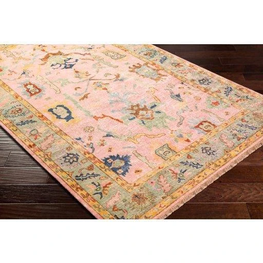 Hillcrest Dusty Pink & Seafoam Blue Wool & Viscose Rug, Available In A Variety Of Sizes 3 Hillcrest Dusty Pink & Seafoam Blue Wool & Viscose Rug, Available In A Variety Of Sizes - Image 3