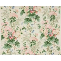 Hollyhock White And Coral Fabric
