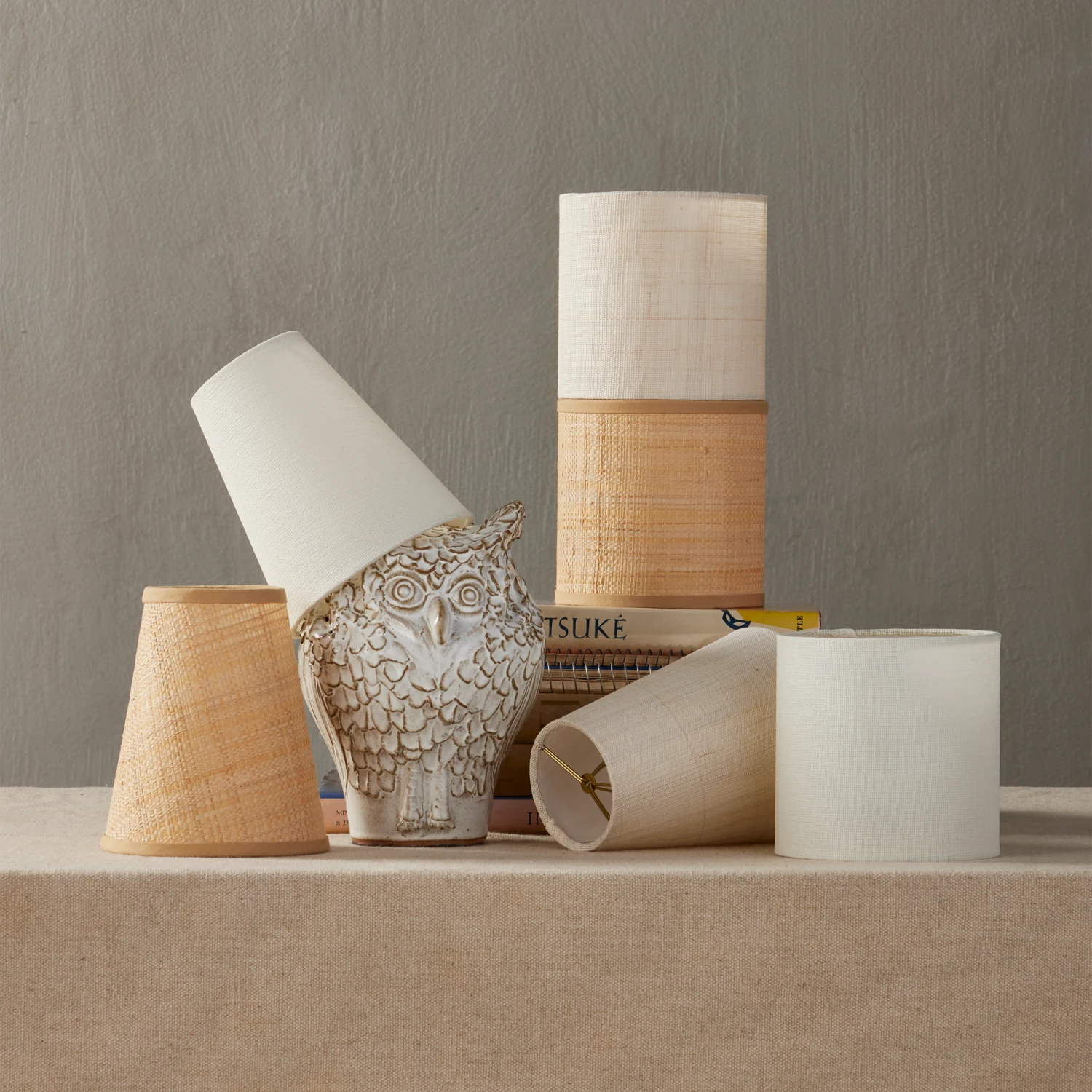 Ivory Fine Grasscloth Drum Chandelier Shade 2 Ivory Fine Grasscloth Drum Chandelier Shade - Image 2