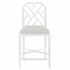 Jardin Eggshell White Faux Bamboo Fretwork Chippendale Counter Stool