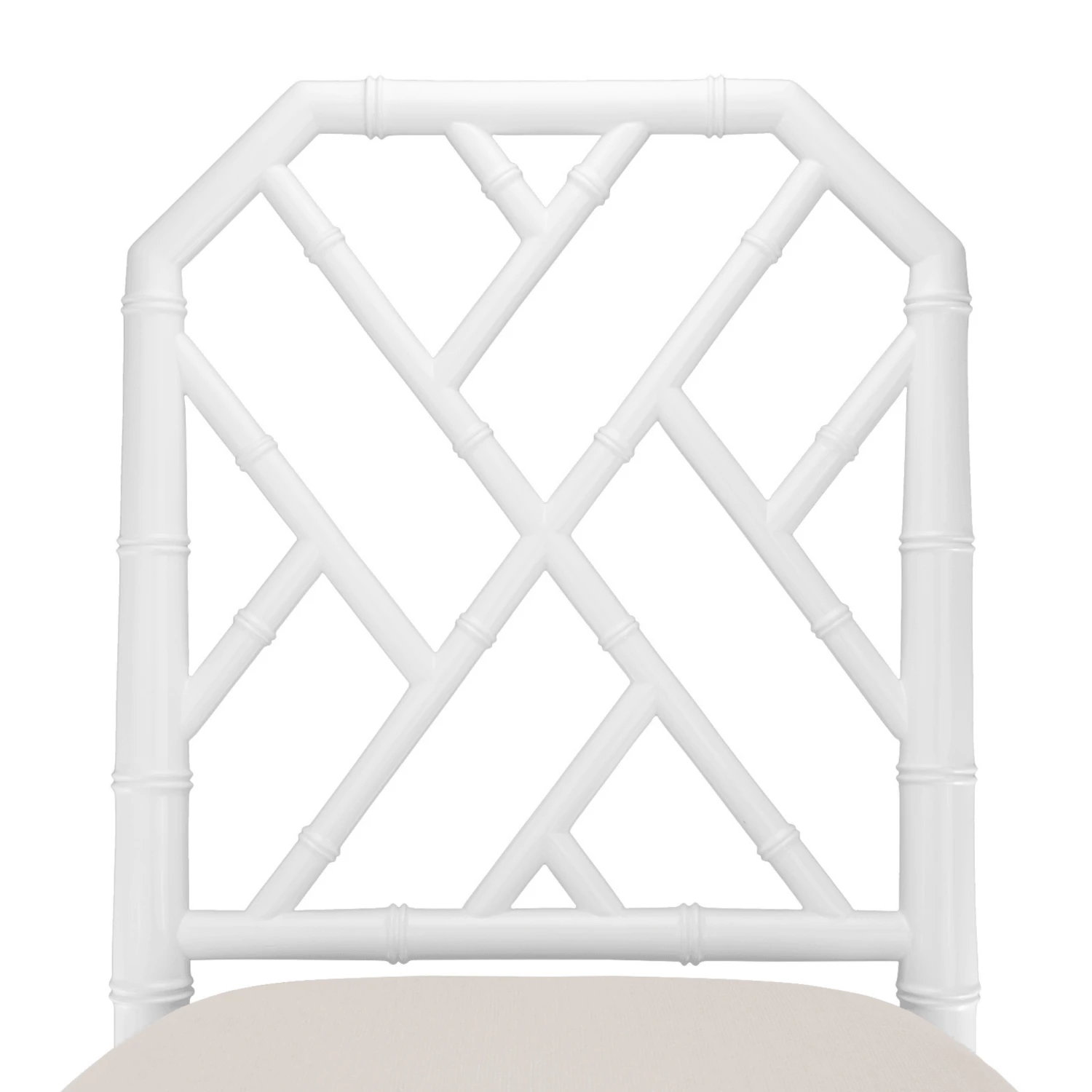 Jardin Eggshell White Faux Bamboo Fretwork Chippendale Counter Stool 3 Jardin Eggshell White Faux Bamboo Fretwork Chippendale Counter Stool - Image 3
