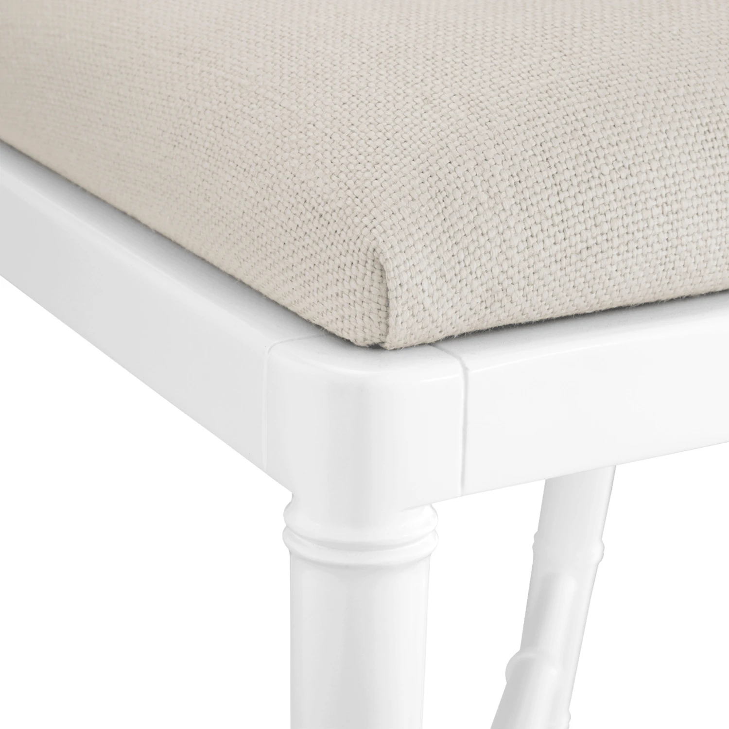 Jardin Eggshell White Faux Bamboo Fretwork Chippendale Counter Stool 4 Jardin Eggshell White Faux Bamboo Fretwork Chippendale Counter Stool - Image 4