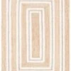 Safavieh Jute Ivory & Natural Concentric Rectangle Pattern Area Rug