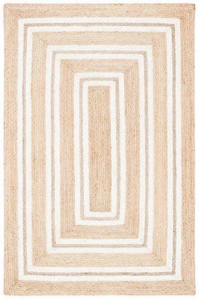 Safavieh Jute Ivory & Natural Concentric Rectangle Pattern Area Rug 1 Safavieh Jute Ivory & Natural Concentric Rectangle Pattern Area Rug