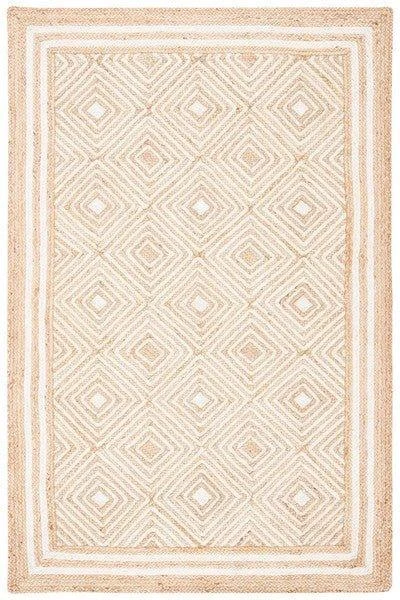 Safavieh Jute Ivory & Natural Geometric Patterned Area Rug 1 Safavieh Jute Ivory & Natural Geometric Patterned Area Rug