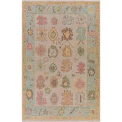 Kars Hand Knotted Green, Blue, Pink & Yellow Area Rug -Available In A Variety Of Sizes