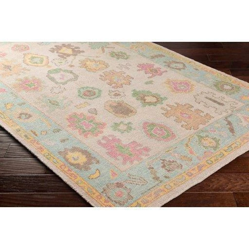 Kars Hand Knotted Green, Blue, Pink & Yellow Area Rug -Available In A Variety Of Sizes 4 Kars Hand Knotted Green, Blue, Pink & Yellow Area Rug -Available In A Variety Of Sizes - Image 4
