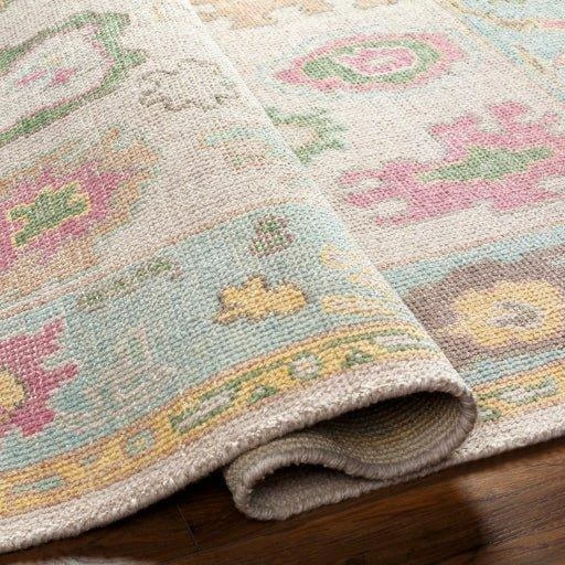 Kars Hand Knotted Green, Blue, Pink & Yellow Area Rug -Available In A Variety Of Sizes 5 Kars Hand Knotted Green, Blue, Pink & Yellow Area Rug -Available In A Variety Of Sizes - Image 5