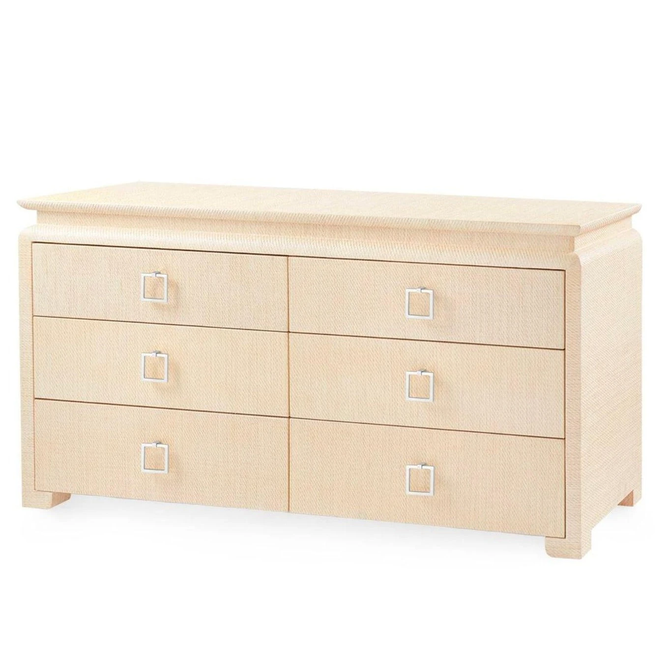 Lacquered Heavy Linen Natural Twill Elina Six Drawer Dresser With Custom Pull Option 10 Lacquered Heavy Linen Natural Twill Elina Six Drawer Dresser With Custom Pull Option - Image 10