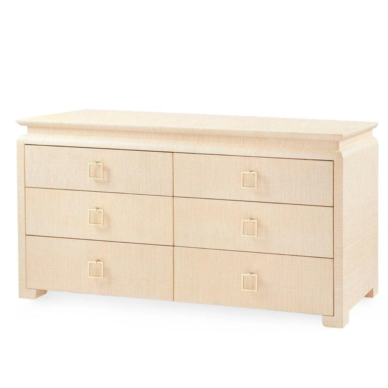 Lacquered Heavy Linen Natural Twill Elina Six Drawer Dresser With Custom Pull Option 11 Lacquered Heavy Linen Natural Twill Elina Six Drawer Dresser With Custom Pull Option - Image 11