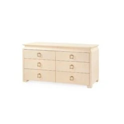 Lacquered Heavy Linen Natural Twill Elina Six Drawer Dresser With Custom Pull Option 30 Lacquered Heavy Linen Natural Twill Elina Six Drawer Dresser With Custom Pull Option -Famous Furniture Store lacquered heavy linen natural twill elina six drawer dresser with custom pull option dressers and armoires the well appointed house 12