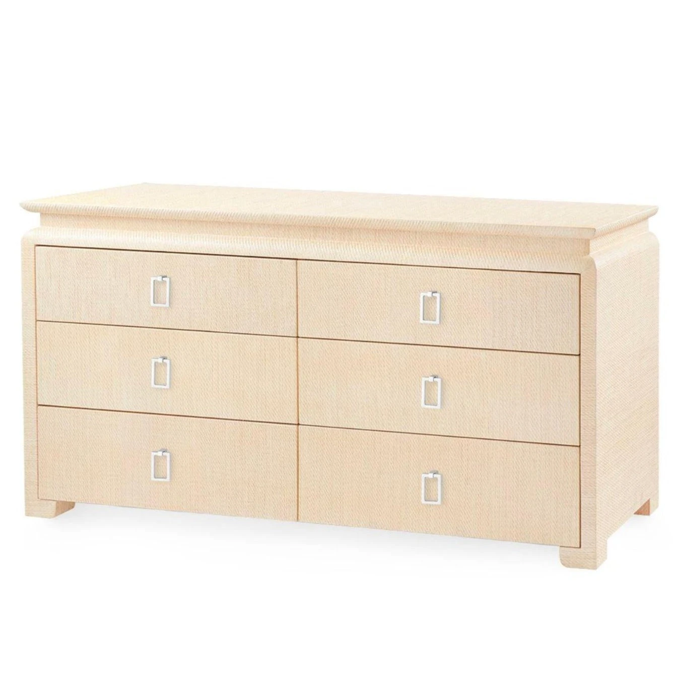 Lacquered Heavy Linen Natural Twill Elina Six Drawer Dresser With Custom Pull Option 16 Lacquered Heavy Linen Natural Twill Elina Six Drawer Dresser With Custom Pull Option - Image 16