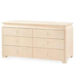 Lacquered Heavy Linen Natural Twill Elina Six Drawer Dresser With Custom Pull Option 35 Lacquered Heavy Linen Natural Twill Elina Six Drawer Dresser With Custom Pull Option -Famous Furniture Store lacquered heavy linen natural twill elina six drawer dresser with custom pull option dressers and armoires the well appointed house 17