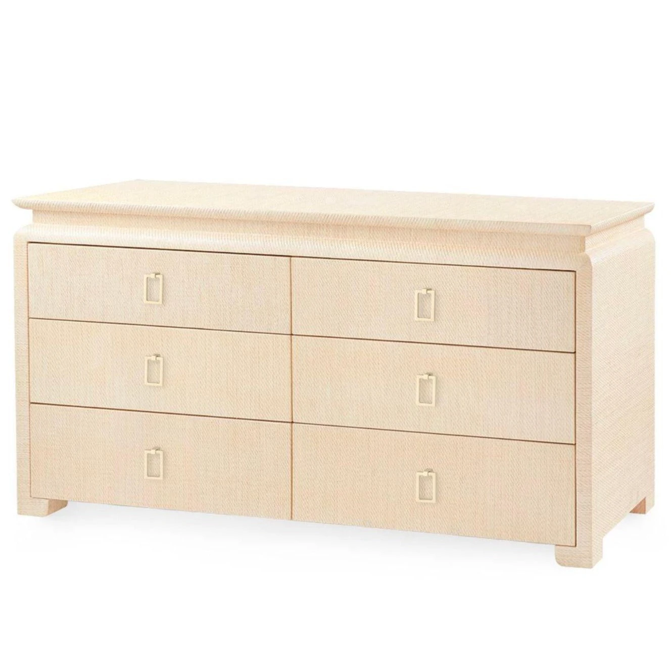 Lacquered Heavy Linen Natural Twill Elina Six Drawer Dresser With Custom Pull Option 17 Lacquered Heavy Linen Natural Twill Elina Six Drawer Dresser With Custom Pull Option - Image 17