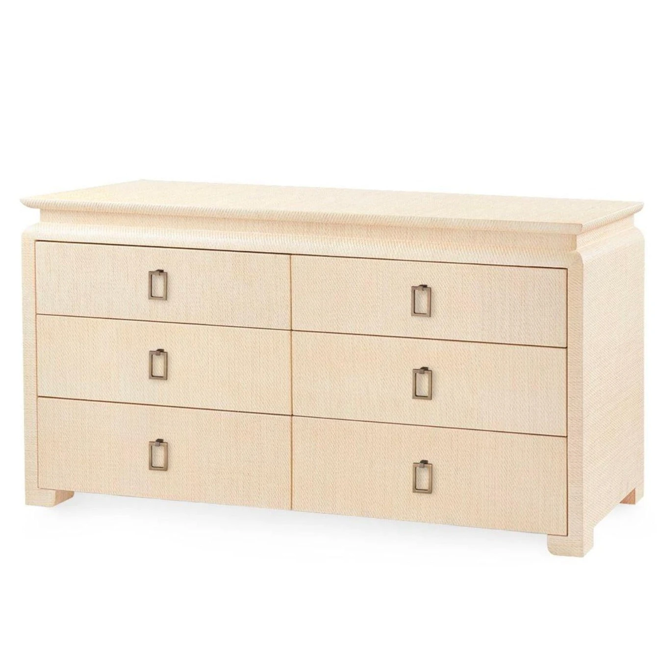Lacquered Heavy Linen Natural Twill Elina Six Drawer Dresser With Custom Pull Option 18 Lacquered Heavy Linen Natural Twill Elina Six Drawer Dresser With Custom Pull Option - Image 18
