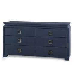 Lacquered Heavy Linen Storm Blue Elina Six Drawer Dresser With Custom Pull Option 30 Lacquered Heavy Linen Storm Blue Elina Six Drawer Dresser With Custom Pull Option -Famous Furniture Store lacquered heavy linen storm blue elina six drawer dresser with custom pull option dressers and armoires the well appointed house 12