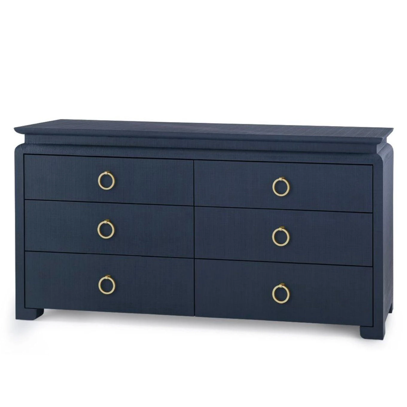 Lacquered Heavy Linen Storm Blue Elina Six Drawer Dresser With Custom Pull Option 14 Lacquered Heavy Linen Storm Blue Elina Six Drawer Dresser With Custom Pull Option - Image 14