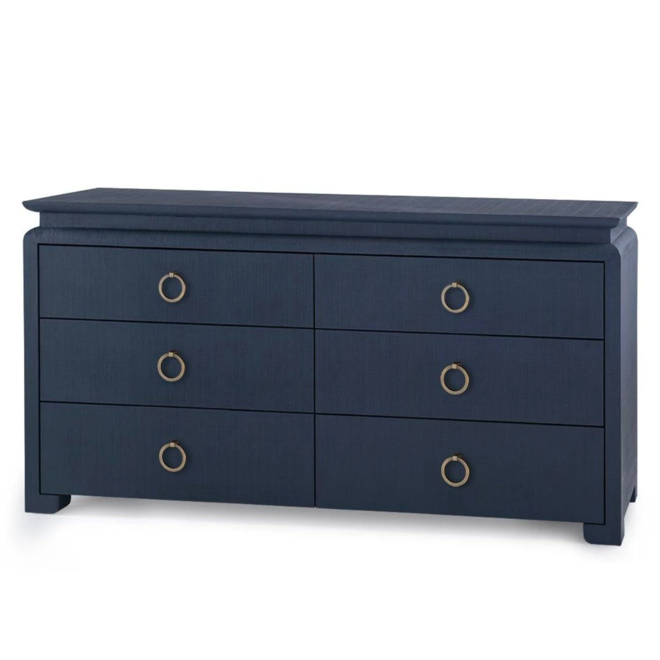 Lacquered Heavy Linen Storm Blue Elina Six Drawer Dresser With Custom Pull Option 15 Lacquered Heavy Linen Storm Blue Elina Six Drawer Dresser With Custom Pull Option - Image 15