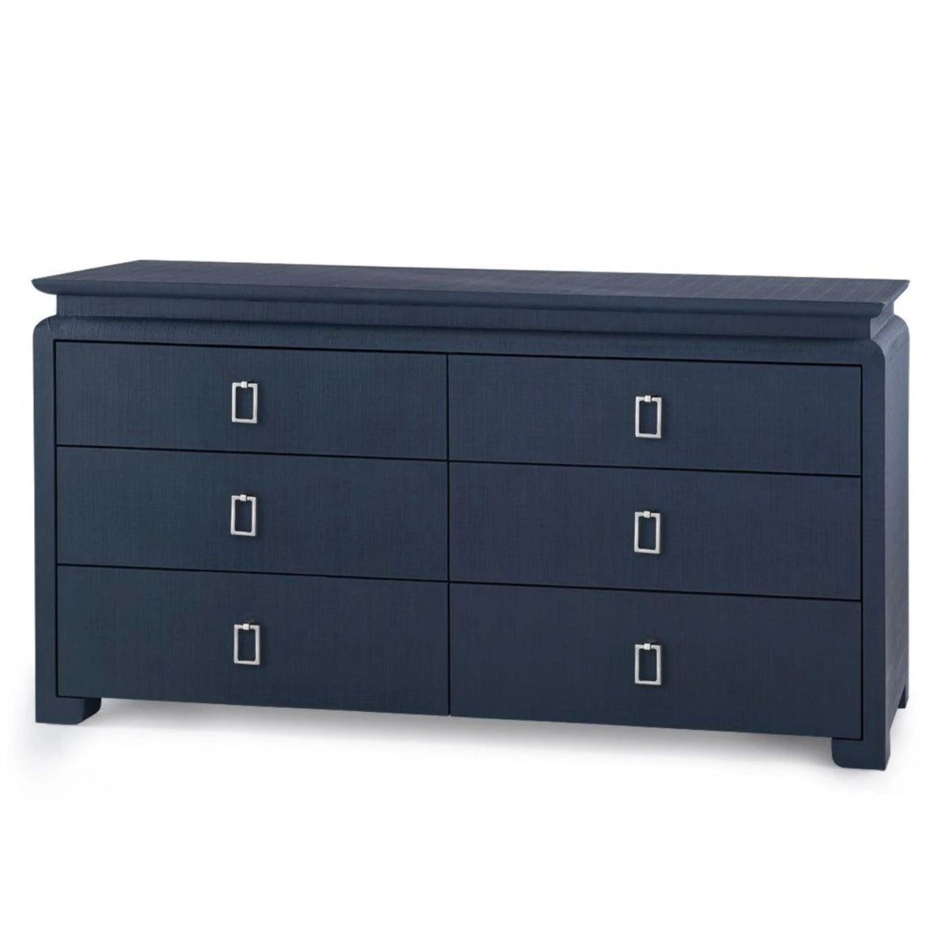 Lacquered Heavy Linen Storm Blue Elina Six Drawer Dresser With Custom Pull Option 16 Lacquered Heavy Linen Storm Blue Elina Six Drawer Dresser With Custom Pull Option - Image 16