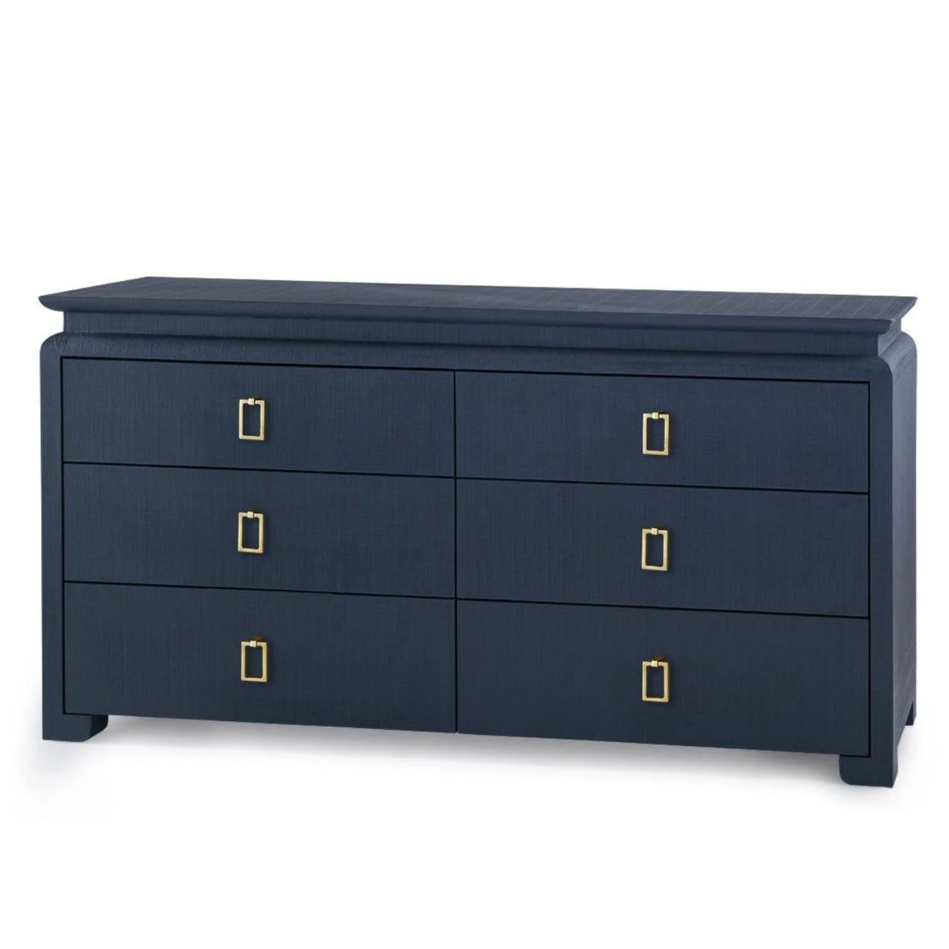 Lacquered Heavy Linen Storm Blue Elina Six Drawer Dresser With Custom Pull Option 17 Lacquered Heavy Linen Storm Blue Elina Six Drawer Dresser With Custom Pull Option - Image 17