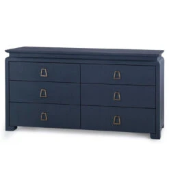 Lacquered Heavy Linen Storm Blue Elina Six Drawer Dresser With Custom Pull Option 27 Lacquered Heavy Linen Storm Blue Elina Six Drawer Dresser With Custom Pull Option -Famous Furniture Store lacquered heavy linen storm blue elina six drawer dresser with custom pull option dressers and armoires the well appointed house 9