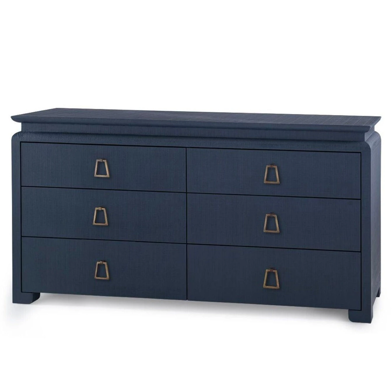 Lacquered Heavy Linen Storm Blue Elina Six Drawer Dresser With Custom Pull Option 9 Lacquered Heavy Linen Storm Blue Elina Six Drawer Dresser With Custom Pull Option - Image 9
