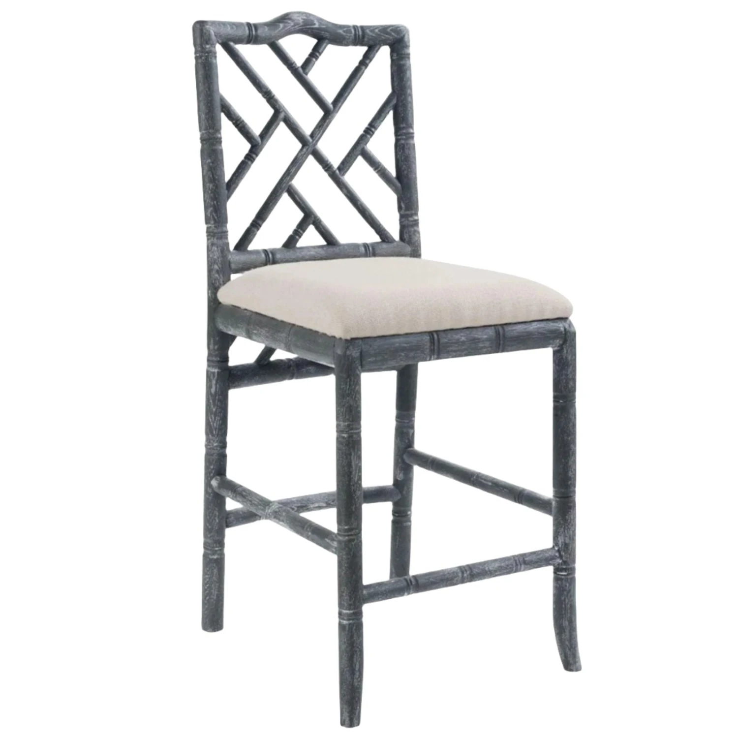 Lacquered Oak Bamboo Fretwork Hampton Counter Stool 7 Lacquered Oak Bamboo Fretwork Hampton Counter Stool - Image 7
