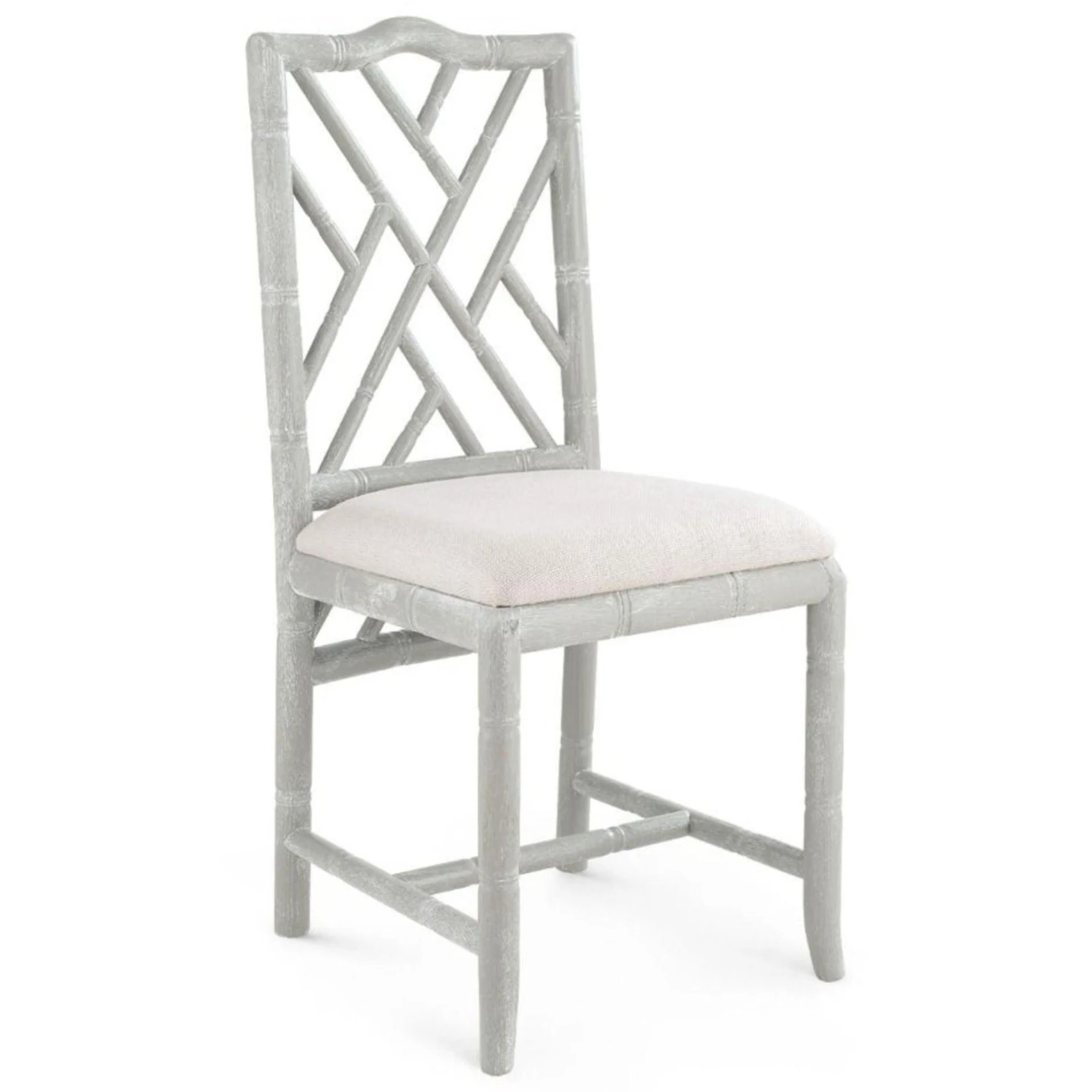 Lacquered Oak Bamboo Fretwork Hampton Side Chair 1 Lacquered Oak Bamboo Fretwork Hampton Side Chair